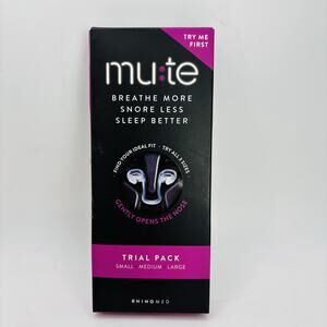 Rhinomed Mute Nasal Dilator Trial Pack, Small Medium Large NEW